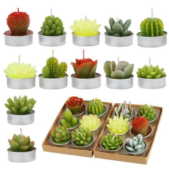 12 pack cactus tealight, succulent cactus candles - Picture 6 of 6
